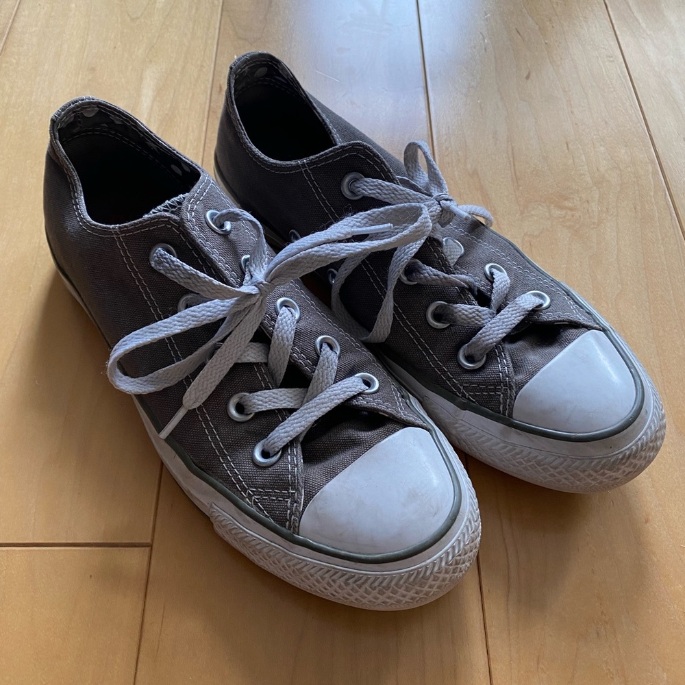Grey converse with polka dot interior